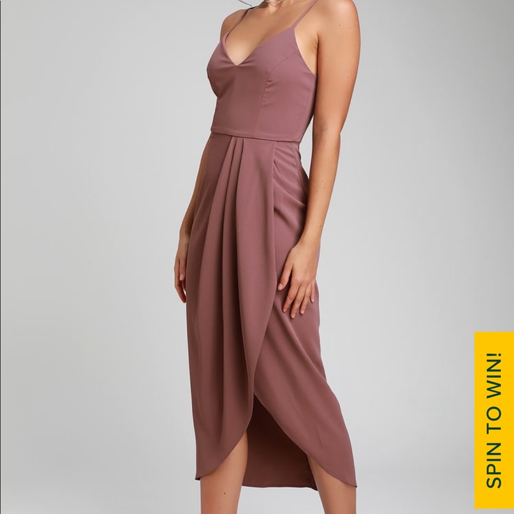 NWT Lulu’s Reinette Mauve Purple Midi Dress